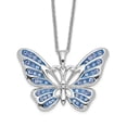 thumbnail image 1 of Auriga Fine Jewelry 925 Sterling Silver Rhodium-plated Crystal Never Give Up Butterfly Necklace for Women 18", 1 of 5