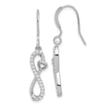thumbnail image 1 of Auriga 925 Sterling Silver Rhodium-plated Cubic Zirconia Infinity Heart Dangle Earrings for Women, 1 of 6