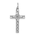 thumbnail image 1 of Auriga 925 Sterling Silver Rhodium-plated Laser Designed Cross Pendant for Women (L-25mm, W-12mm), 1 of 6