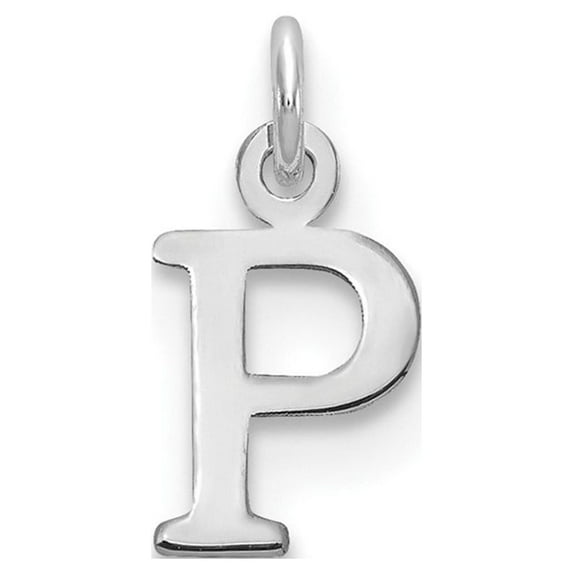 Auriga 925 Sterling Silver Rhodium-plated Letter P Initial Charm for Women