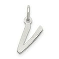thumbnail image 1 of Auriga Fine Jewelry 925 Sterling Silver Rhodium-plated Letter V Initial Charm Pendant for Women (L - 19mm, W - 8mm), 1 of 6