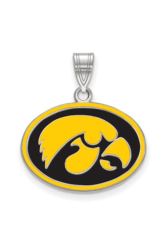 925 Sterling Silver Rhodium-plated Medium Oval Enameled Pendant for Women (L-24 mm, W-22 mm)