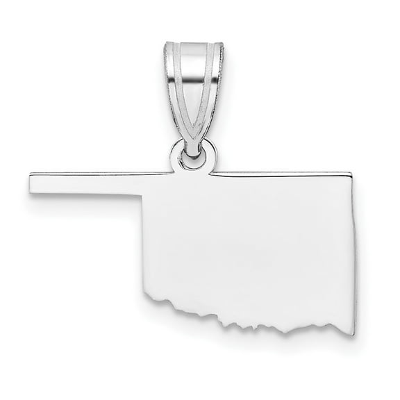 Auriga 925 Sterling Silver/Rhodium-plated Oklahoma State Pendant for Women