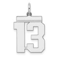 thumbnail image 1 of Auriga 925 Sterling Silver Rhodium-plated Polished Number 13 Charm for Women (L-21mm, W-16mm), 1 of 7
