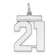 thumbnail image 1 of Auriga 925 Sterling Silver Rhodium-plated Polished Number 21 Charm for Women (L-21mm, W-16mm), 1 of 6
