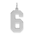 thumbnail image 1 of Auriga 925 Sterling Silver/Rhodium-plated Polished Number 6 Charm for Women (L-24mm, W-10mm), 1 of 6