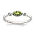 thumbnail image 1 of Auriga Fine Jewelry 925 Sterling Silver Rhodium-plated Polished Peridot and White Topaz Ring for Women Size- 7, 1 of 6