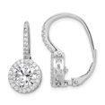 thumbnail image 1 of Auriga 925 Sterling Silver Rhodium-plated Round Cubic Zirconia Halo Dangle Earrings for Women, 1 of 5