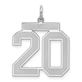 thumbnail image 1 of Auriga 925 Sterling Silver/Rhodium-plated Satin Number 20 Charm for Women (L-25mm, W-21mm), 1 of 6