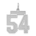 thumbnail image 1 of Auriga 925 Sterling Silver/Rhodium-plated Satin Number 54 Charm for Women (L-22mm, W-18mm), 1 of 6