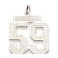 thumbnail image 1 of Auriga 925 Sterling Silver/Rhodium-plated Satin Number 59 Charm for Women (L-22mm, W-18mm), 1 of 4