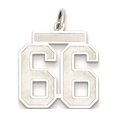 thumbnail image 1 of Auriga 925 Sterling Silver/Rhodium-plated Satin Number 66 Charm for Women (L-22mm, W-18mm), 1 of 4