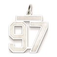 thumbnail image 1 of Auriga 925 Sterling Silver/Rhodium-plated Satin Number 97 Charm for Women (L-22mm, W-18mm), 1 of 4