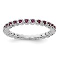 thumbnail image 1 of Auriga 925 Sterling Silver Rhodolite Garnet Eternity Ring for Women Size- 10, 1 of 6