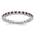 thumbnail image 1 of Auriga Fine Jewelry 925 Sterling Silver Rhodolite Garnet Eternity Ring for Women Size 9, 1 of 6