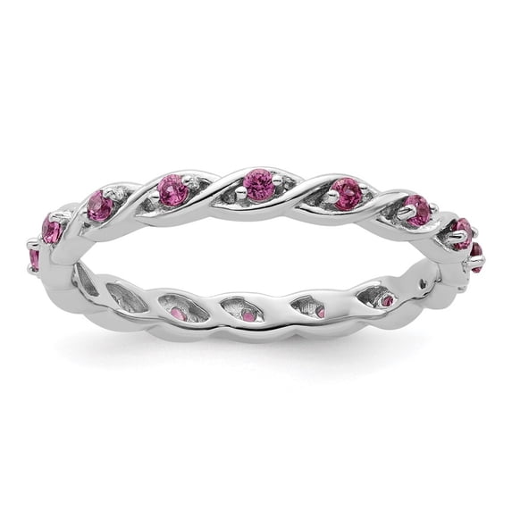 Auriga 925 Sterling Silver Rhodolite Garnet Ring for Women Size- 8