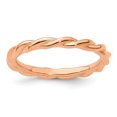 thumbnail image 1 of Auriga Fine Jewelry 925 Sterling Silver Rose-plated Twist Ring for Women Size 9, 1 of 6