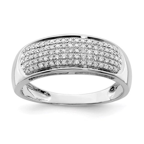 Auriga 925 Sterling Silver Round Diamond Engagement Band Ring Size 6 for Women