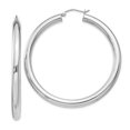 thumbnail image 1 of Auriga Fine Jewelry 925 Sterling Silver Rh-plated 4mm Round Hoop Earrings for Women, 1 of 6