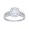 thumbnail image 1 of Auriga 925 Sterling Silver Round Oval Cubic-Zirconia Fashion Ring Size 6 for Women, 1 of 6