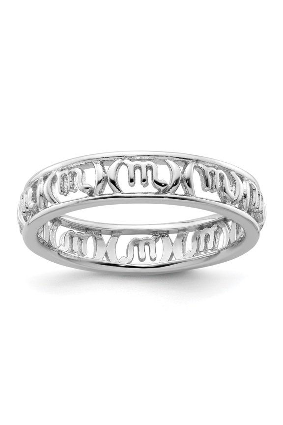 Fine Jewelry 925 Sterling Silver Scorpio Zodiac Ring for Women Size 7