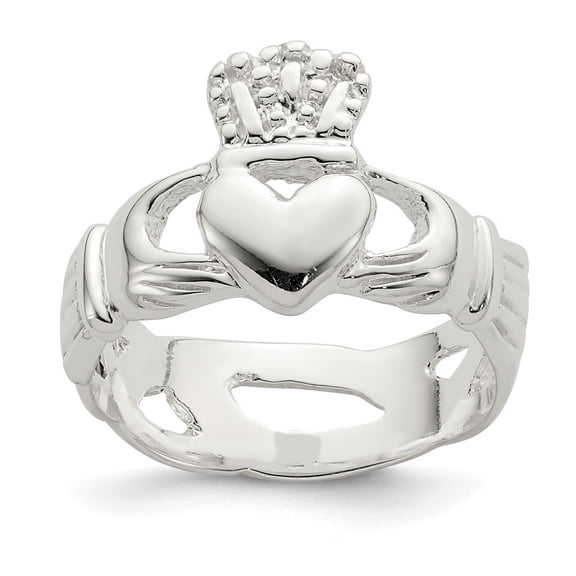 Auriga 925 Sterling Silver Solid Claddagh Ring Size 8 for Women