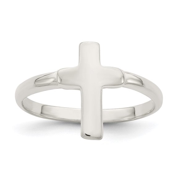 Auriga Fine Jewelry 925 Sterling Silver Solid Cross Ring Size 8 for Women