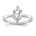 thumbnail image 1 of Auriga Fine Jewelry 925 Sterling Silver Solitaire Marquise Cubic Zirconia Engagement Ring Size 6 for Women, 1 of 7