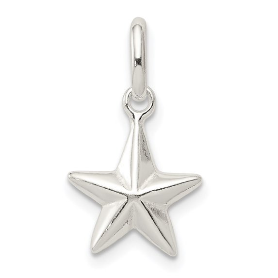 Auriga Fine Jewelry 925 Sterling Silver Star Charm Pendant for Women(L-18mm, W-12mm)