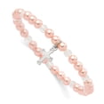 thumbnail image 1 of Auriga Fine Jewelry 925 Sterling Silver Stretch Cross Bracelet 6 inch for Women, 1 of 4