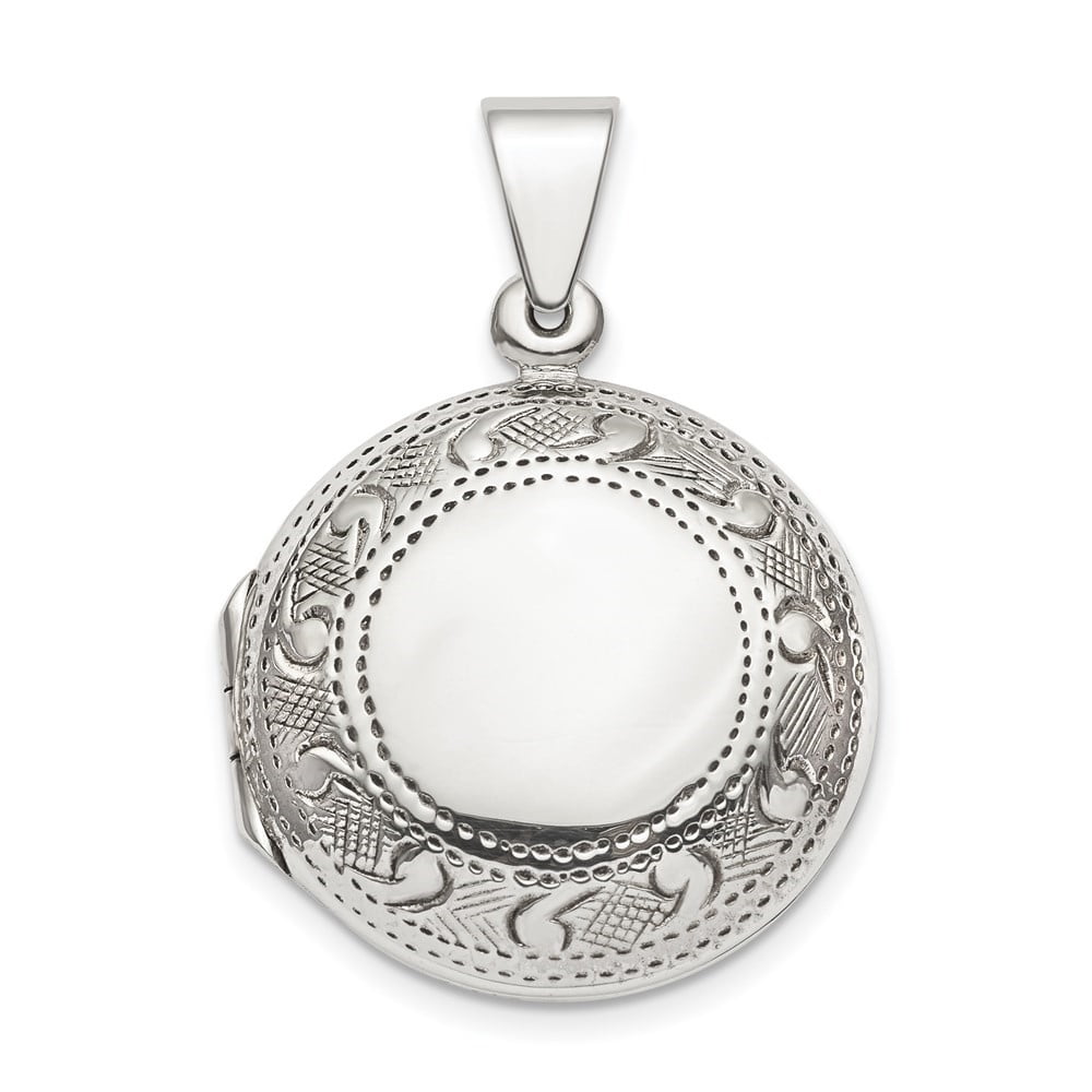 Auriga 925 Sterling Silver Textured Border Circle Locket for Women ...