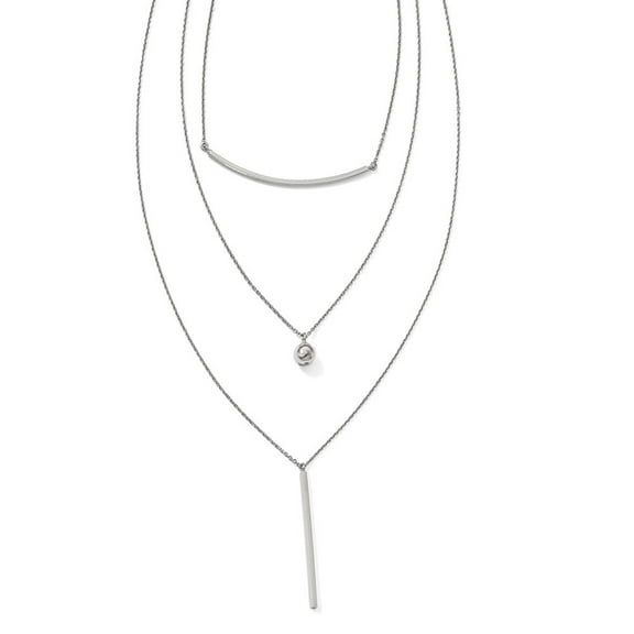 Auriga 925 Sterling Silver Three Strand w/2in Extender Necklace for Women 16.5"