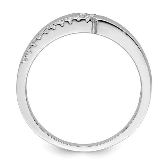 Auriga Fine Jewelry 925 Sterling Silver White Cubic Zirconia Men's Wedding Band Ring Size 9 for Women