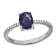 thumbnail image 1 of Auriga 925 Sterling Silver White Purple Oval Cubic Zirconia Ring Size 8 for Women, 1 of 4