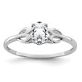 thumbnail image 1 of Auriga Fine Jewelry 925 Sterling Silver White Topaz Solitaire Engagement Ring Size 8 for Women, 1 of 4