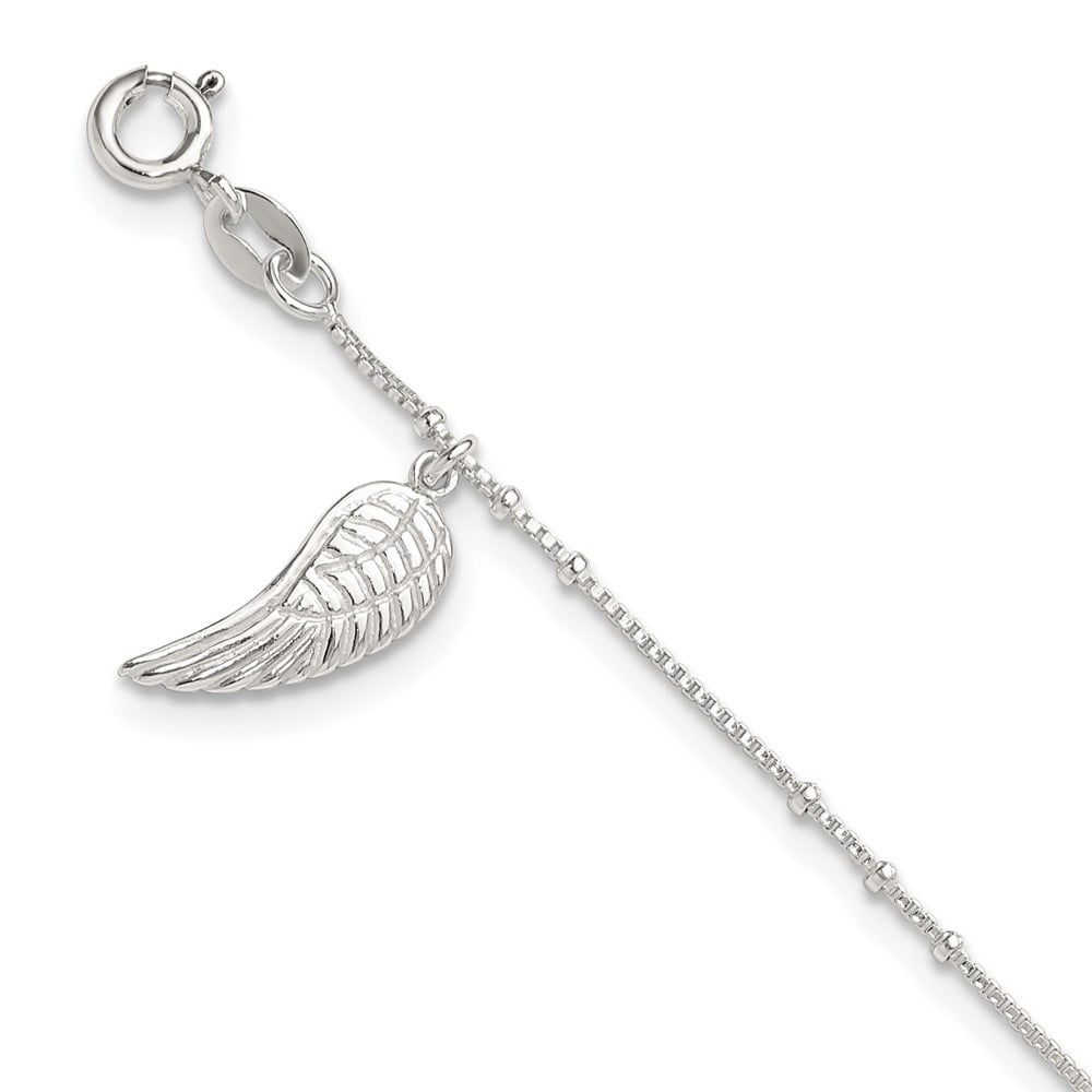Auriga 925 Sterling Silver Wing Dangle Anklet 9inch for Women