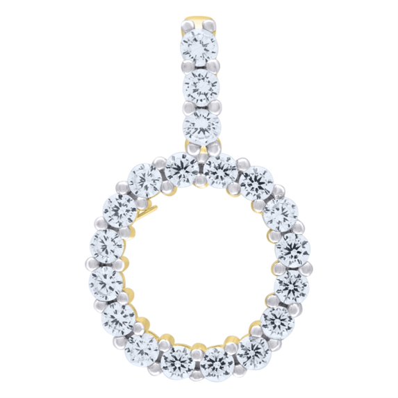 Auriga 925 Sterling Silver Yellow-Tone Initial Letter O Charm Pendant for Women