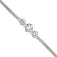 thumbnail image 1 of Auriga Fine Jewelry 925 Sterling Silver Zirconia 3-Stone Bracelet 7.5 inch for Women (L- 7.5inch, W- 2.47mm), 1 of 6
