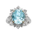 thumbnail image 1 of Auriga 925 Sterling Silver and 14K Gold Sky Blue and White Topaz Engagement Ring Size 6 for Women, 1 of 6