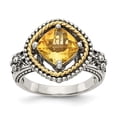 thumbnail image 1 of Auriga 925 Sterling Silver and Gold Citrine Engagement Ring Size 8 for Women, 1 of 6