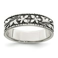 thumbnail image 1 of Auriga Fine Jewelry 925 Sterling Silver and Rhodium Floral Ring Size 8 for Women, 1 of 6