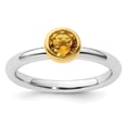 thumbnail image 1 of Auriga Fine Jewelry 925 Sterling Silver w/Gold-plate Citrine Ring for Women Size- 10, 1 of 6