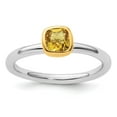 thumbnail image 1 of Auriga 925 Sterling Silver w/Gold-plated Citrine Ring for Women Size- 5, 1 of 6
