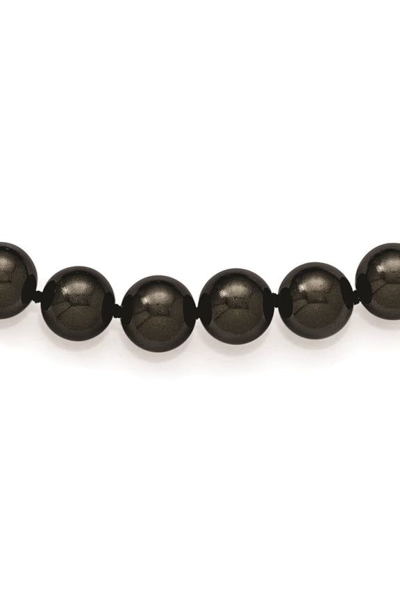 Fine Jewelry 10-11 mm Black Imitation Shell Pearl Hand Knotted Slip-on Hand-knotted Necklace for Women 36"