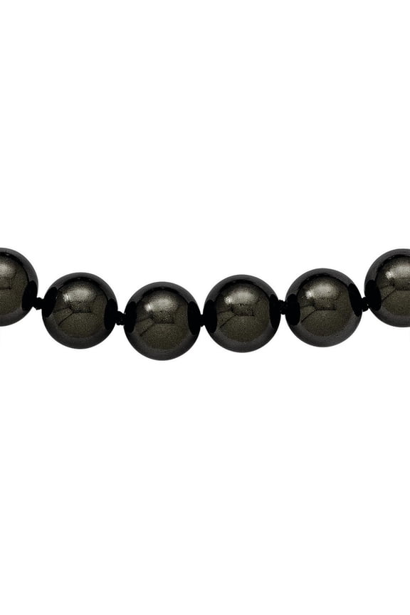 Fine Jewelry 10-11 mm Black Imitation Shell Pearl Hand Knotted Slip-on Hand-knotted Necklace for Women 36"