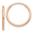 thumbnail image 1 of Auriga Fine Jewelry 10K Rose Gold 1.25mm Endless Tube Hoop Earrings for Women, 1 of 3