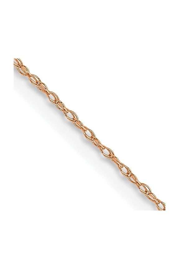 Fine Jewelry 10K Rose Gold .5 mm Carded Cable Rope Chain Necklace for Women 24"