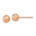 thumbnail image 1 of Auriga Fine Jewelry 10K Rose Gold 6mm Diamond-Cut Ball Stud Earrings for Women, 1 of 5