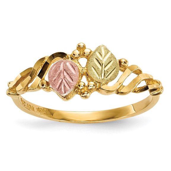 Auriga Fine Jewelry 10K Tri-color Gold Ring for Women Size- 7