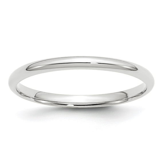 Auriga Fine Jewelry 10K White Gold 2mm Lightweight Comfort Fit Wedding Band for Women Size 10